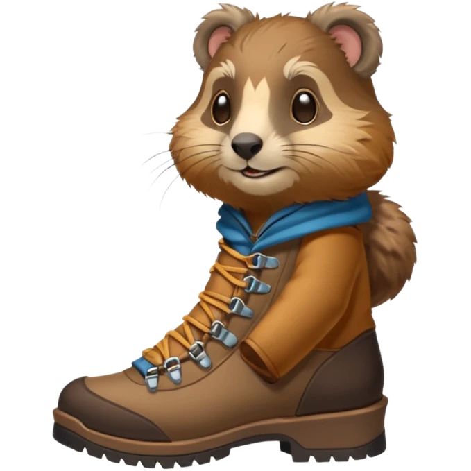 marmotte avec souliers de marche emoji