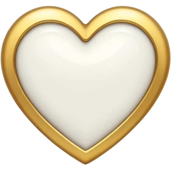 white heart with gold outline emoji