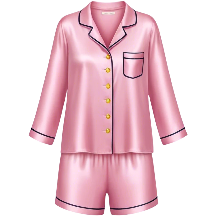 Light pink silk pyjamas set emoji