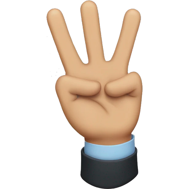 Peace sign with thumb extended with thumb sticking out to the left emoji