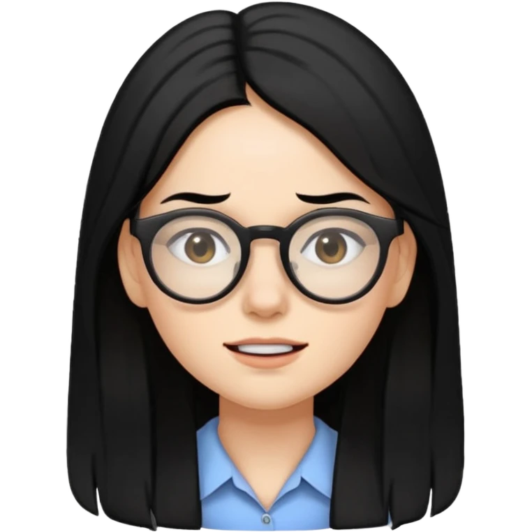 못생긴 여자 덧니도 있음 안경씀 검은색머리 비듬 단발아님 emoji