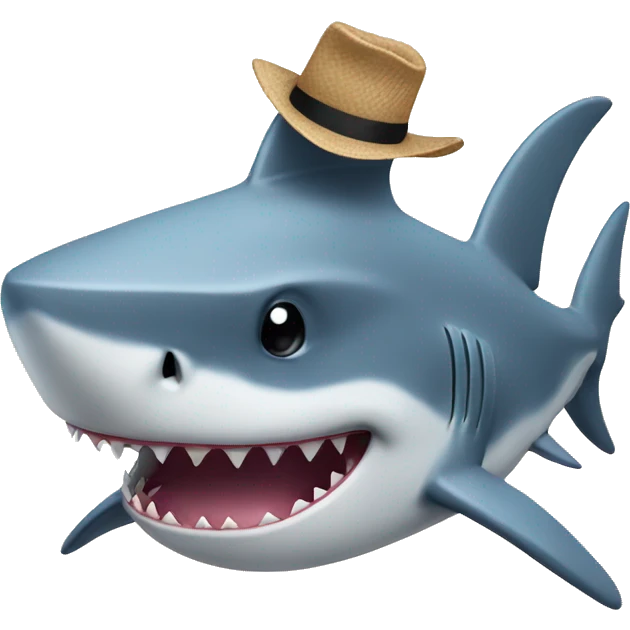 shark with hat emoji