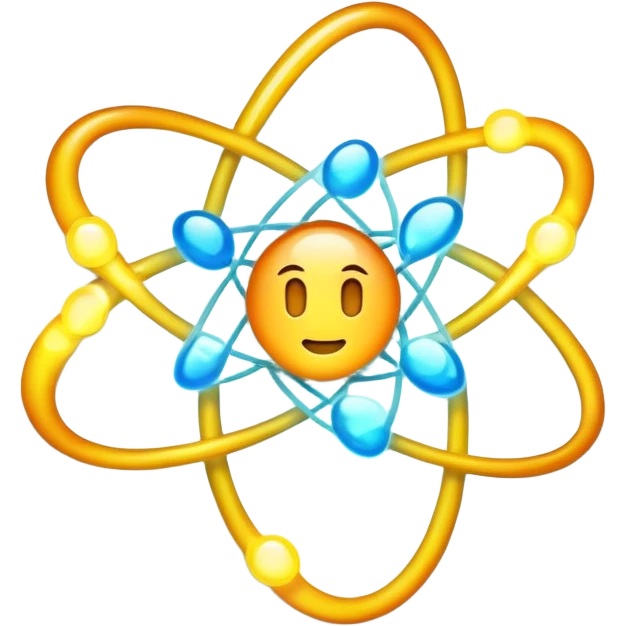 Electron transfer between atoms in a redox reaction emoji