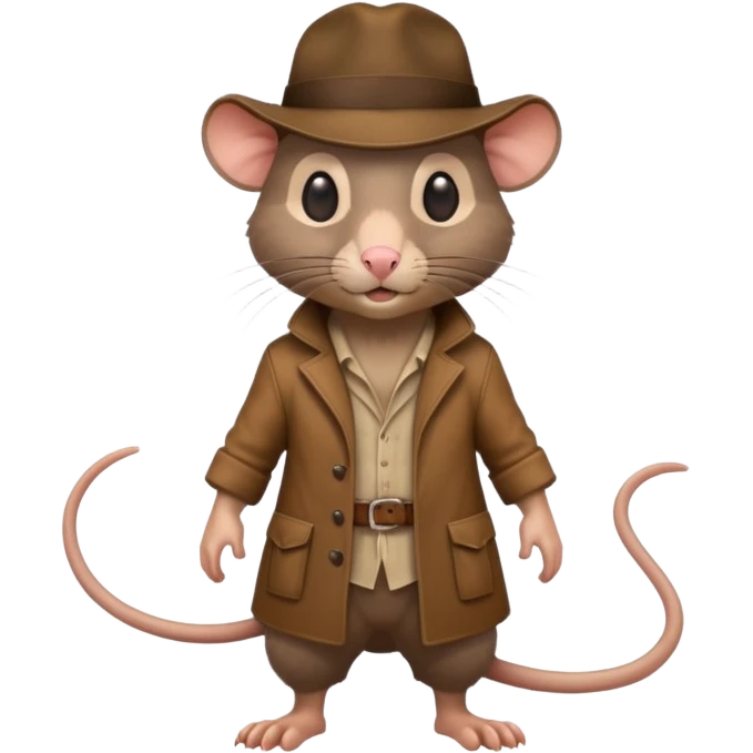 🐀 full body rat wearing Indiana jones hat emoji