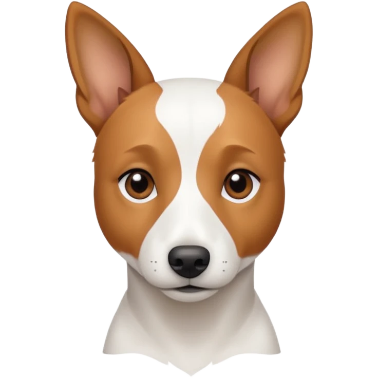 a fully white jack russell the size of a kelpie with light brown ears and a light brown patch on one eye emoji