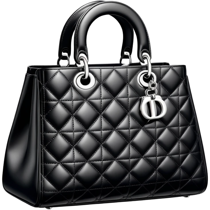 black and silver Dior bag emoji