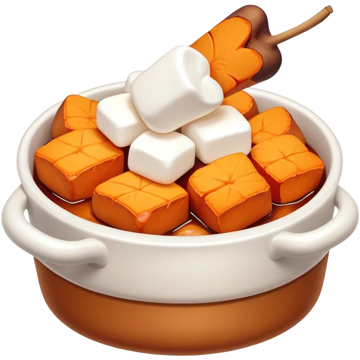 Candied yams with baked marshmallows on top emoji