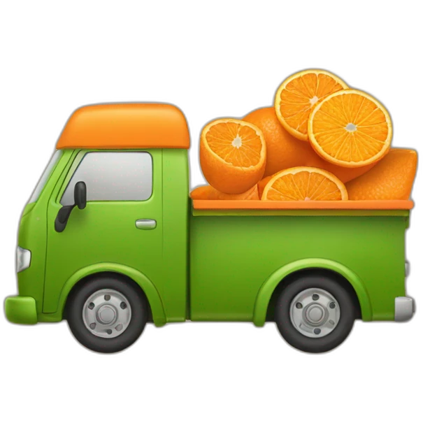 Camion vert sur un rat orange emoji