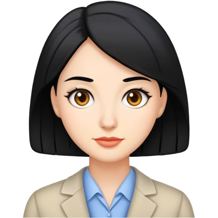profesora de pelo negro de tez clara emoji