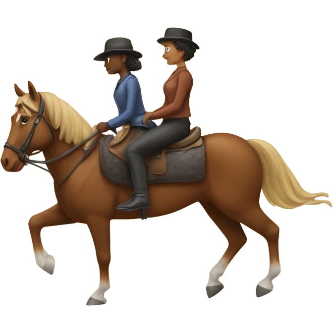 Two people riding one horse  emoji