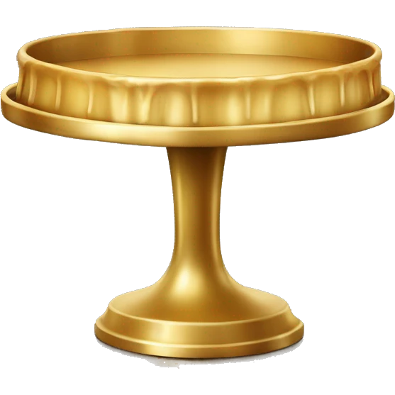 Realistic metallic gold pastry stand isolated  emoji
