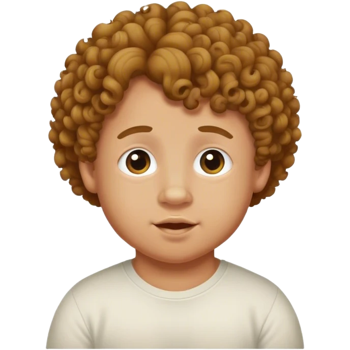 Tan boy with curly hair and Down syndrome  emoji