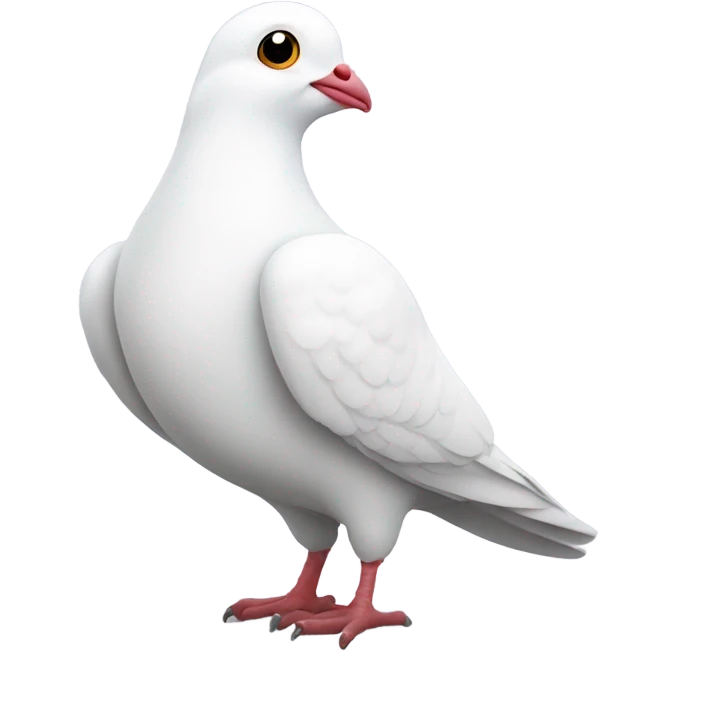 White pigeon with white heart emoji