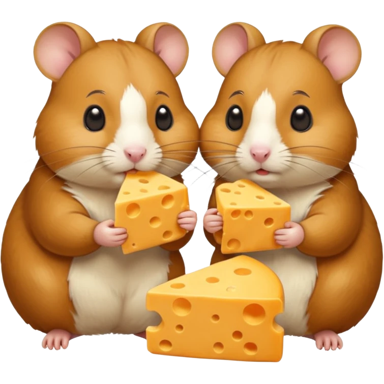 Two hamsters eating cheese  emoji