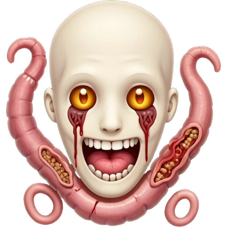 Rotting intestines smile  emoji