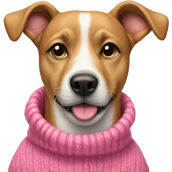 Dog wearing a pink sweater emoji