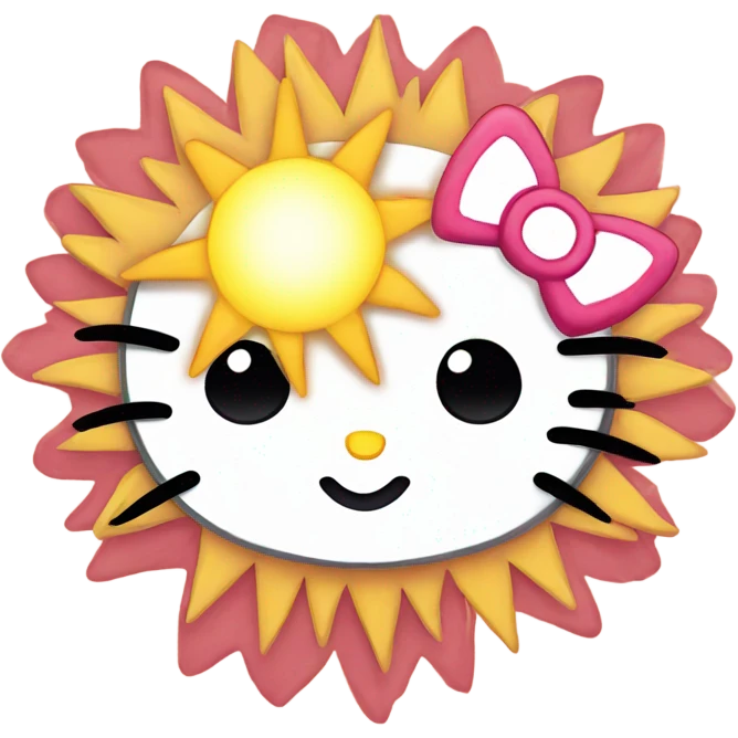 Hello kitty and sun cute emoji