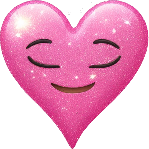 Pink heart glitters emoji