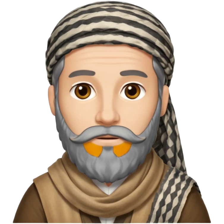 abraham from the bible, long beard, with keffiyeh emoji