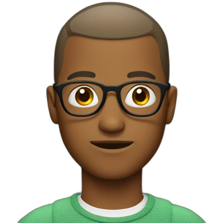 Buzz cut man with glasses emoji