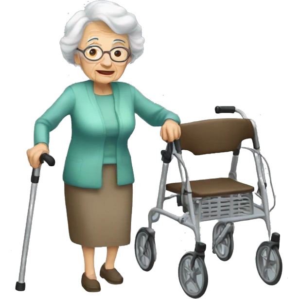 A Very old grandma with a walker emoji