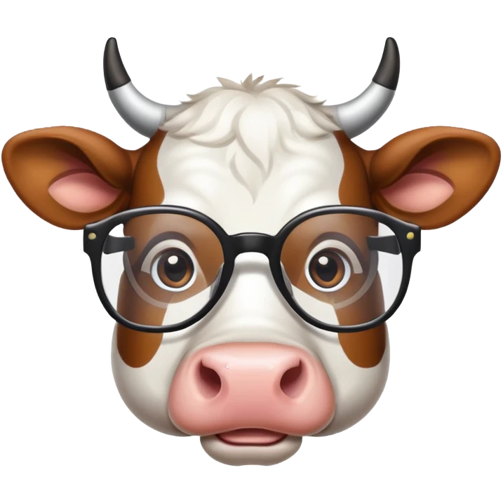 A cow with glasses emoji