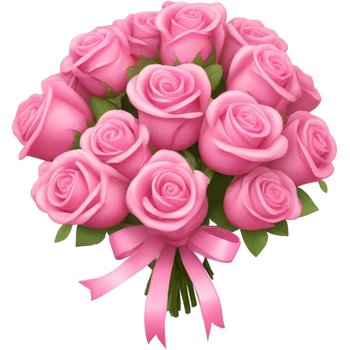 pink rose bouquet with pink ribbons  emoji