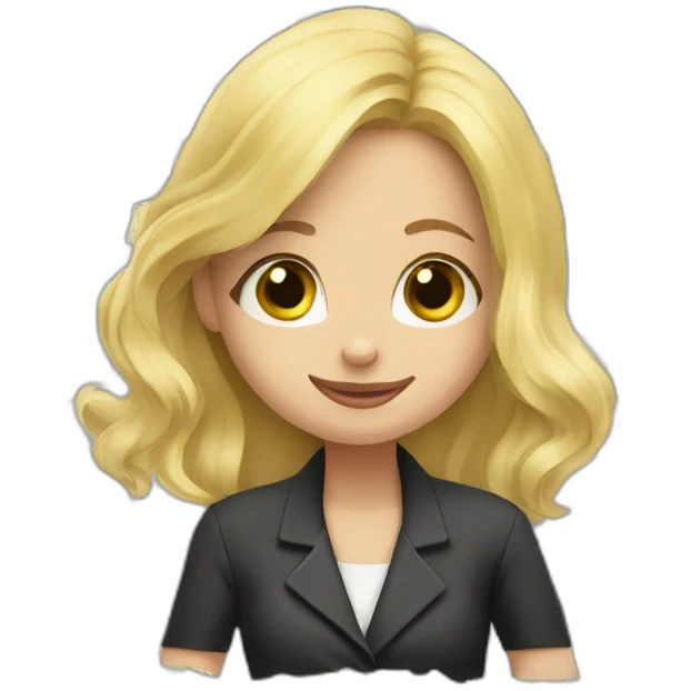 blond girl playing monopoly emoji