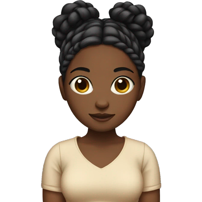 Black girl with braids holding a cat emoji