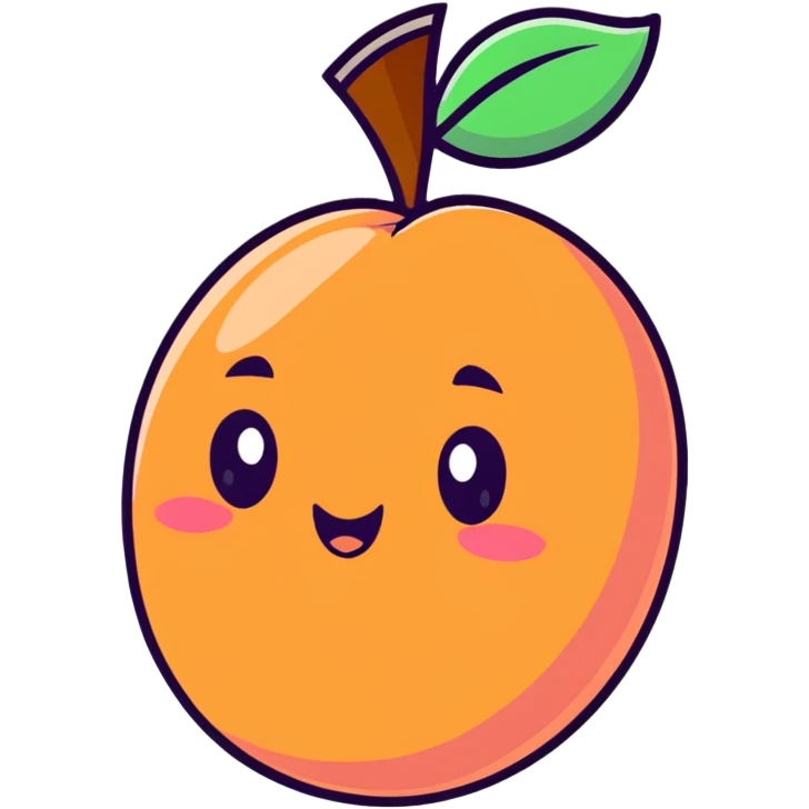 cute peach fruit character emoji