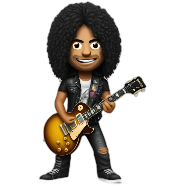 Hyper realistic slash guitarist playing a les Paul guitar emoji