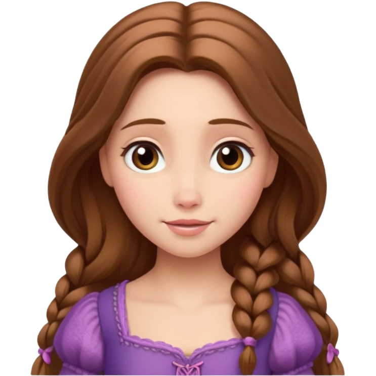 Rapunzel con el pelo marrón emoji