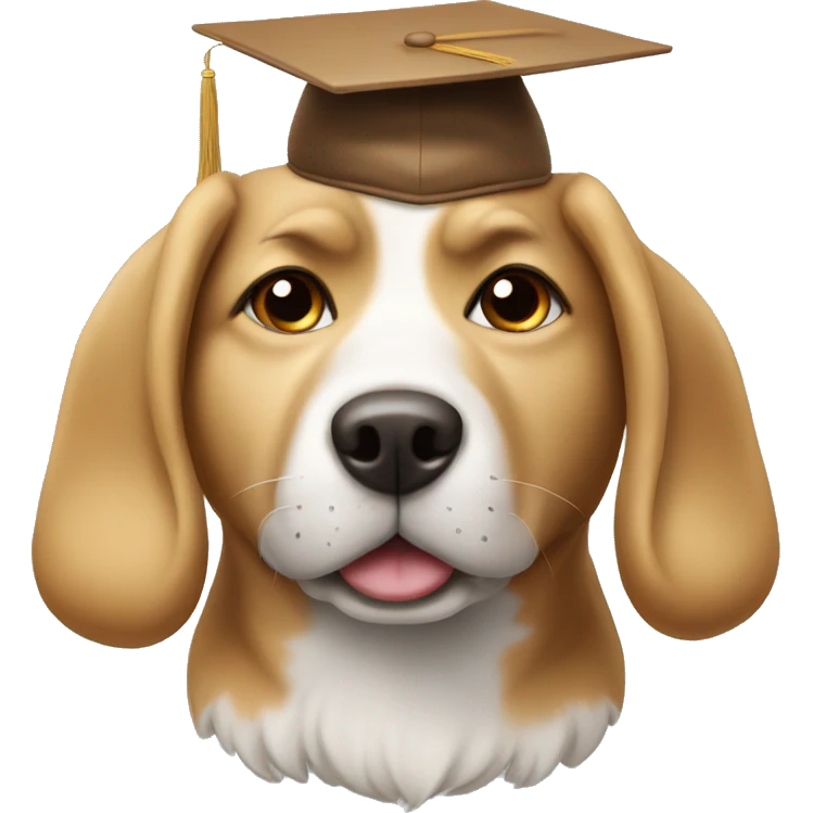 Dog with school hat emoji