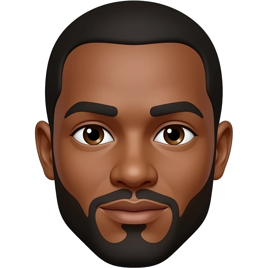 normal black man only face emoji