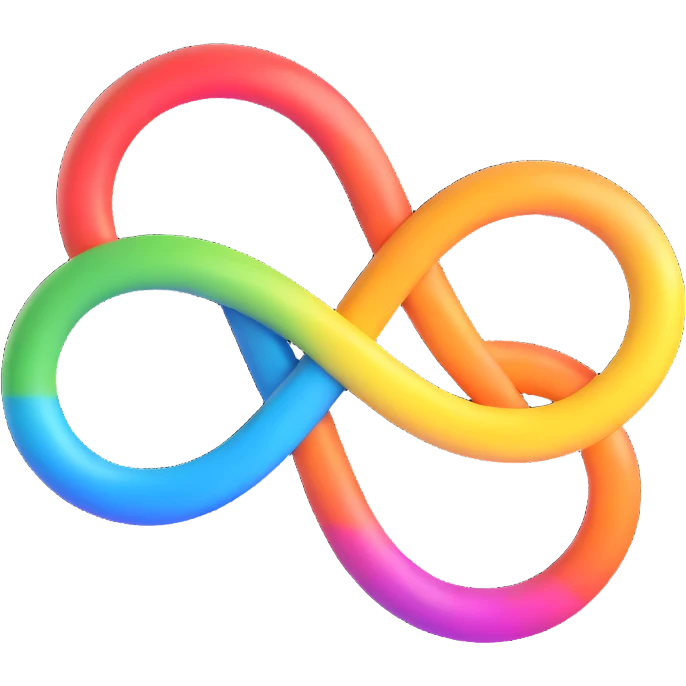 rainbow infinity symbol with subtle shadow, representing neurodiversity emoji