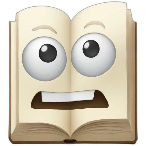 Book with face emoji