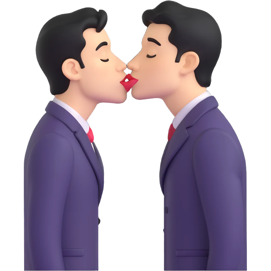 two men kissing emoji