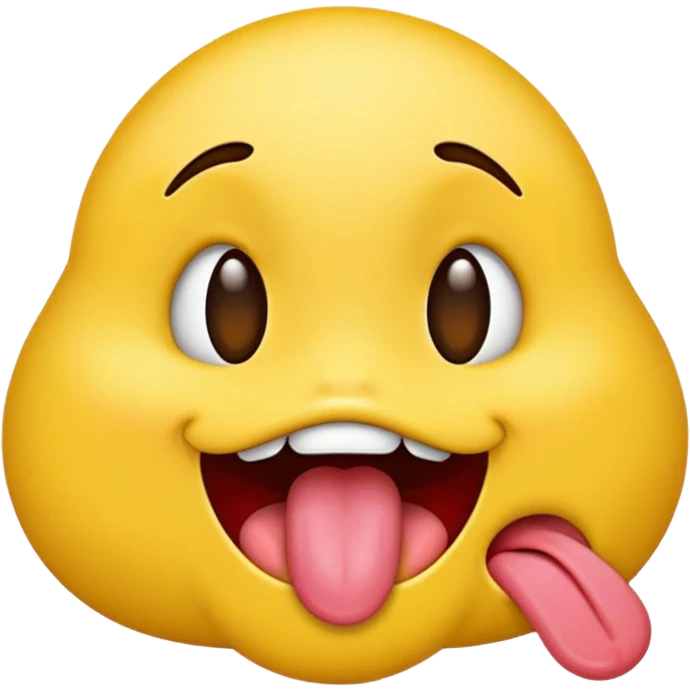 A normal yellow emoji sticking its tounge out seductively emoji