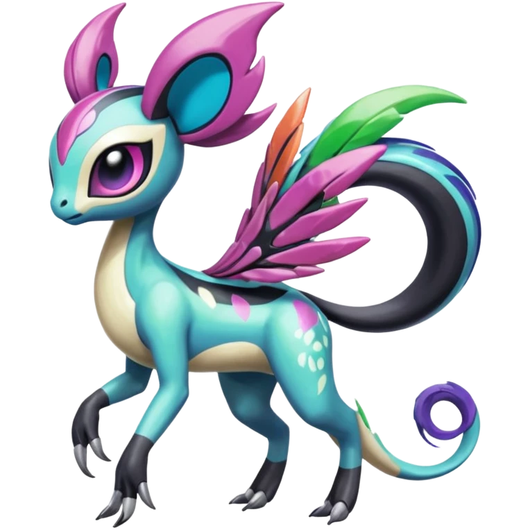 Colorful Shiny Edgy Cool Badass Painted Splashed Exotic Meloetta-Palkia-Venom-Stitch-Fakémon-creature-hybrid emoji