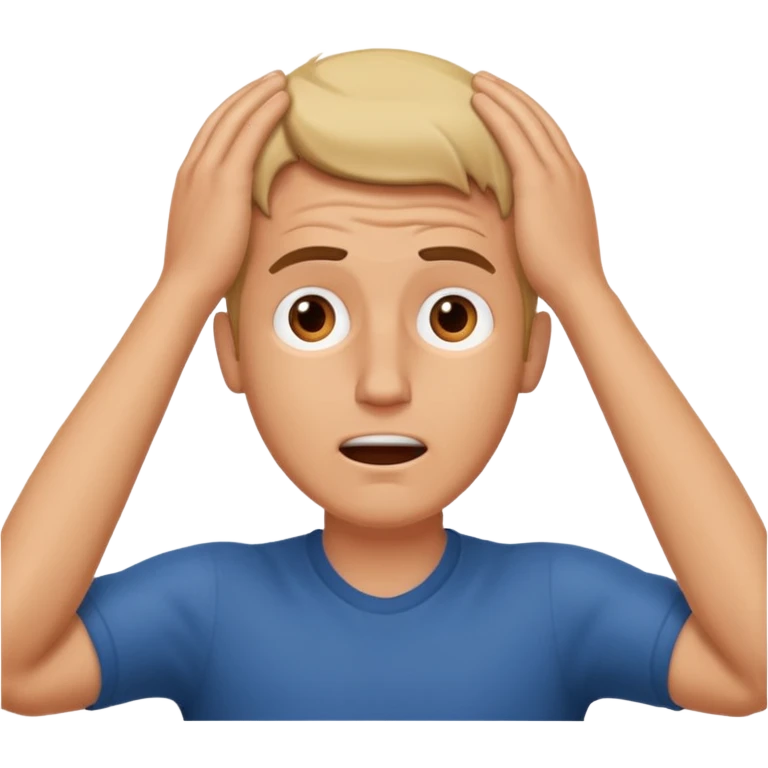 white man surprised, hands on head emoji