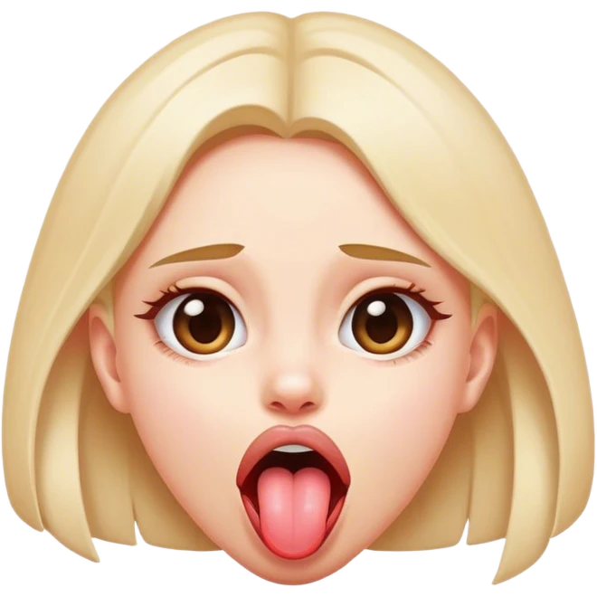 Girl upside down sticking tongue out emoji