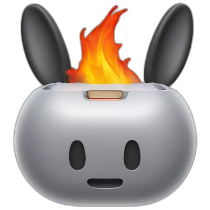 Ears on fire with AirPods max emoji