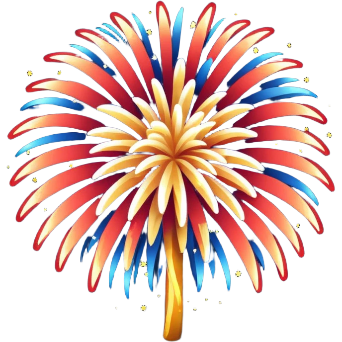 make the fireworks black with a white background.  emoji