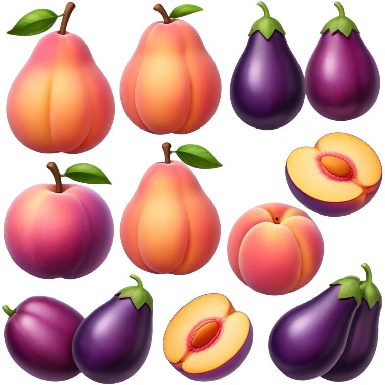 Peach and eggplant emoji