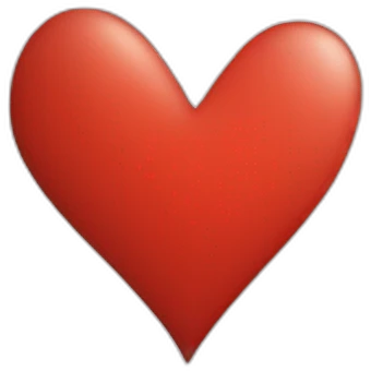 Corazón con la mitad roja y la otra blanca  emoji