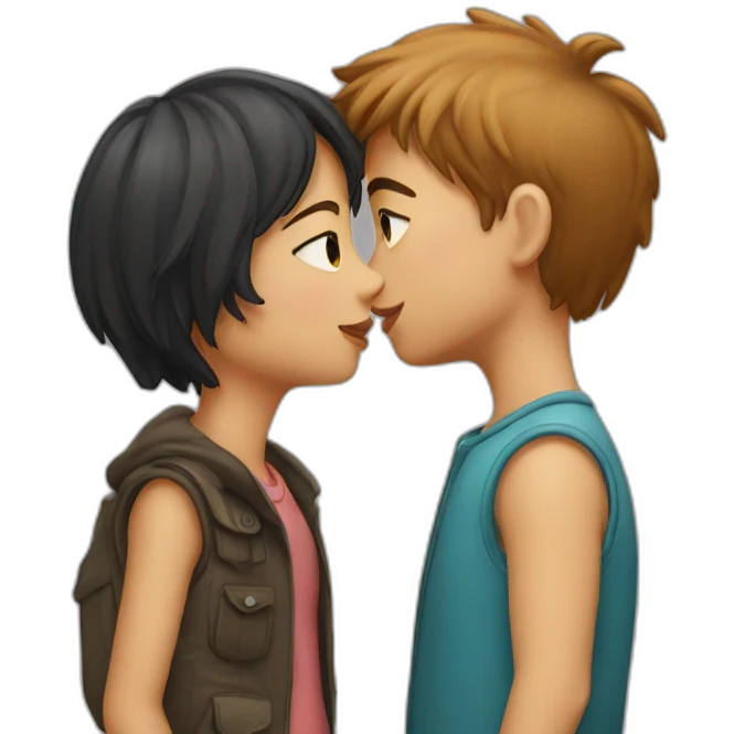 Boy kissing a girl emoji
