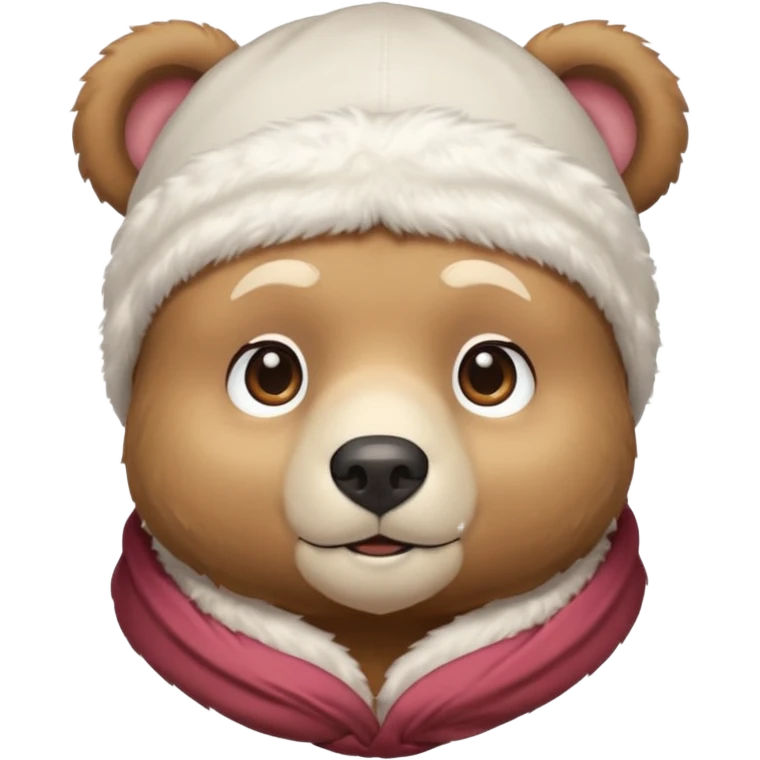 Сделай лицо медведя в белой дюраге emoji