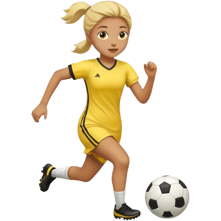 kids play soocer in yellow dress emoji
