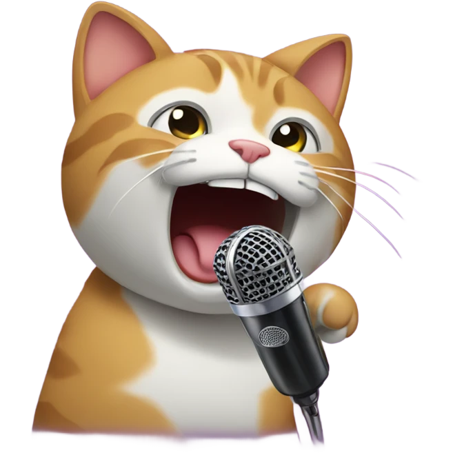 Cat singing karaoke  emoji