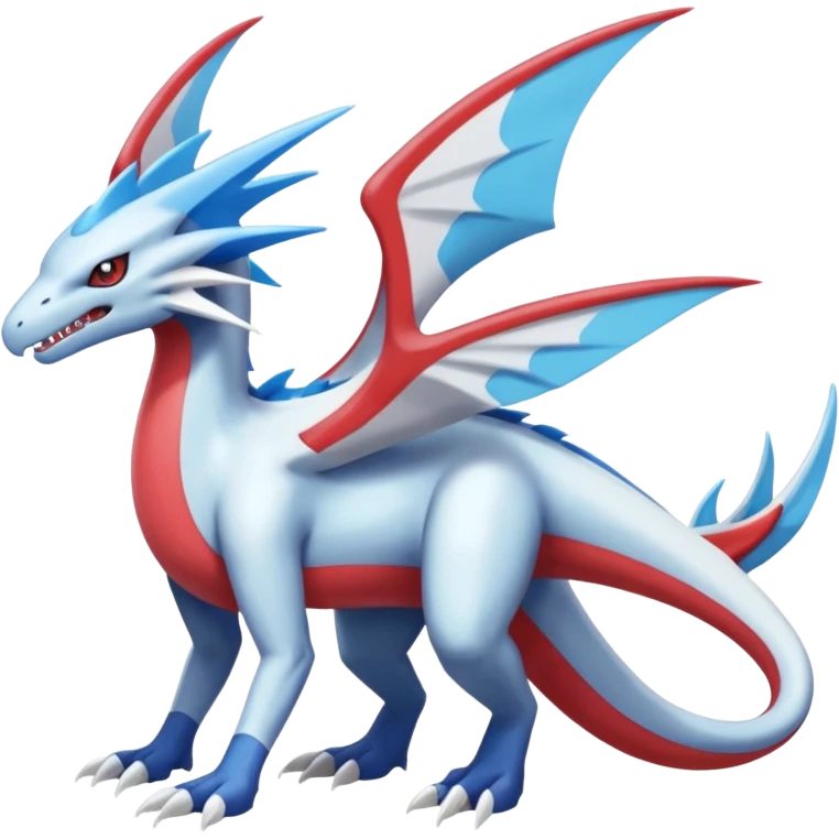 Latios-Latias-Salamence-Salandit-Reshiram-Dialga-Amaura-Palkia-fusion-Fakémon-Pokémon-creature (Full body) emoji